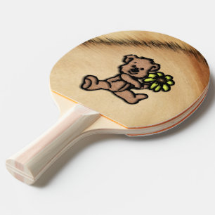 Raquette De Ping Pong Conception d'ours Marguerite rustique
