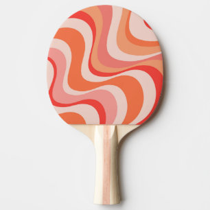 Raquette De Ping Pong Conception moderne et colorée des vagues rétro