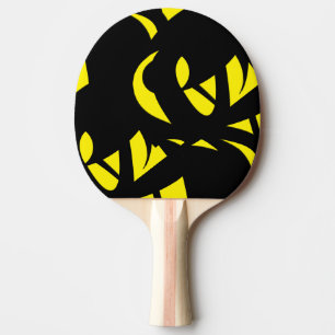 Raquette De Ping Pong Contemporain Jaune / Noir