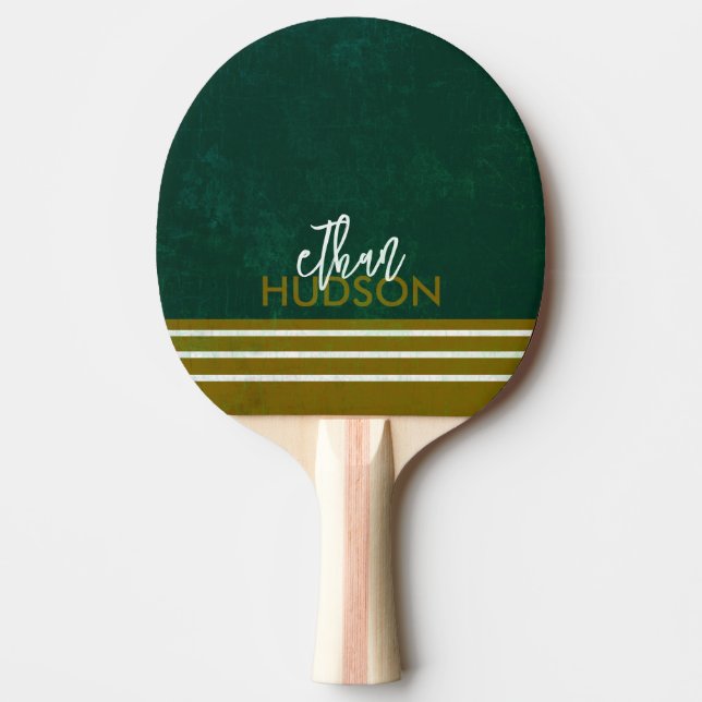 Raquette De Ping Pong Cool Green Table Tennis Paddle With Name  (Devant)