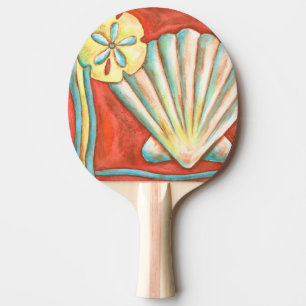 Raquette De Ping Pong Coquillages Rustiques Orange