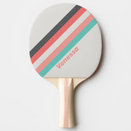 Raquette De Ping Pong Corail blanchi à soleil rayé avec le nom
