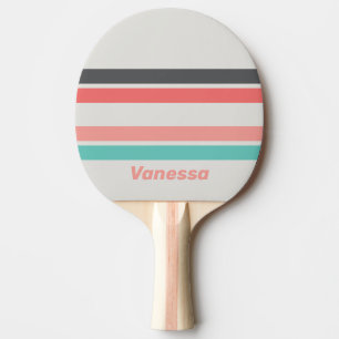Raquette De Ping Pong Corail décoloré par le soleil sur des rayures avec