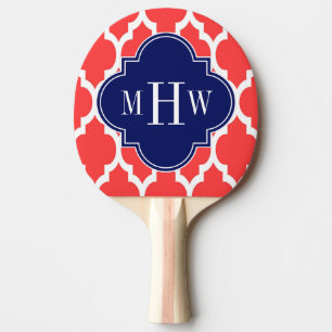 Raquette De Ping Pong Coral Red What Marocain #4 Nom de la marine Monogr