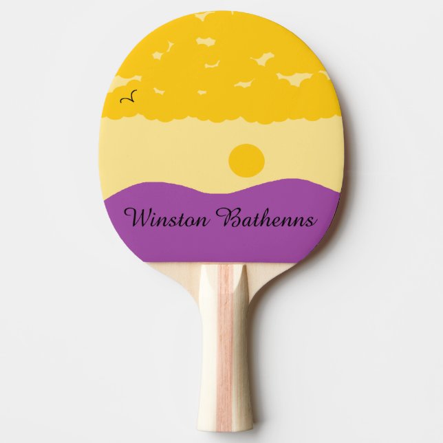 Raquette De Ping Pong Coucher de soleil avec Purple Hills : (Devant)