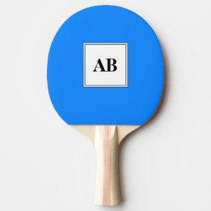 Raquette De Ping Pong Couleur bleu azur solide avec monogramme