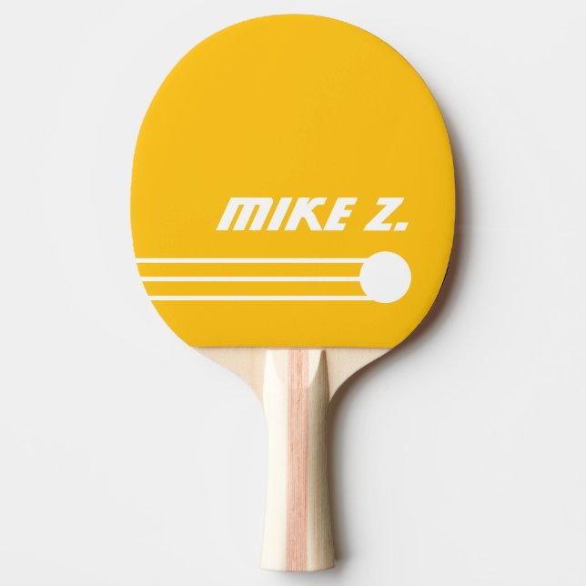 Raquette De Ping Pong Couleur Jaune Personnalisée Personnalisée (Devant)