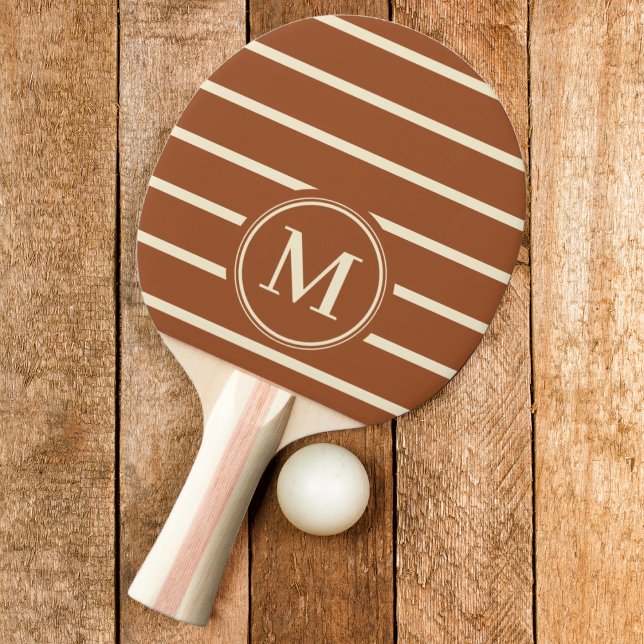 Raquette De Ping Pong Couleur Soleil Désert Monogramme (Créateur téléchargé)