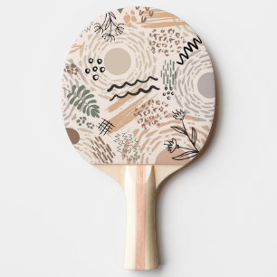 Raquette De Ping Pong Couleurs de terre avec des formes abstraites décor