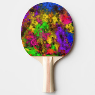 Raquette De Ping Pong Couleurs Néon Acrylique Tache Éclaboussure Abstrai