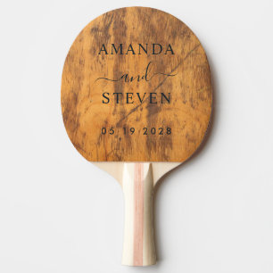 Raquette De Ping Pong Couple de Billot à Découper Noms avec Date de Mari