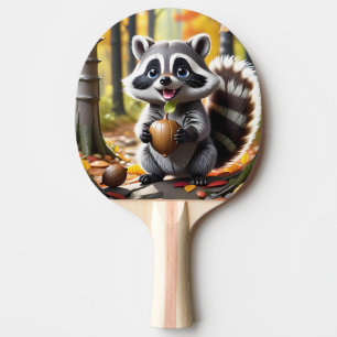 Raquette De Ping Pong Coute Kawaii style Raccoon Autumn Cadre
