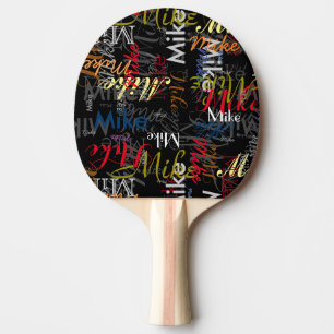 Raquette De Ping Pong Créer une typographie de nom de couleur personnali