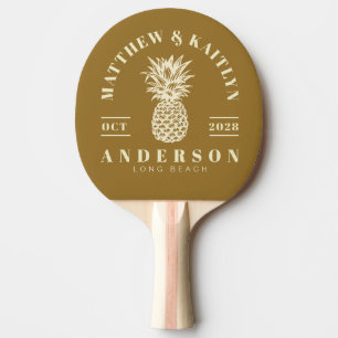 Raquette De Ping Pong Crête de mariage tropicale à l'ananas du désert ch
