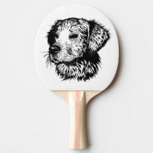 Raquette De Ping Pong Croquis en tête de canine