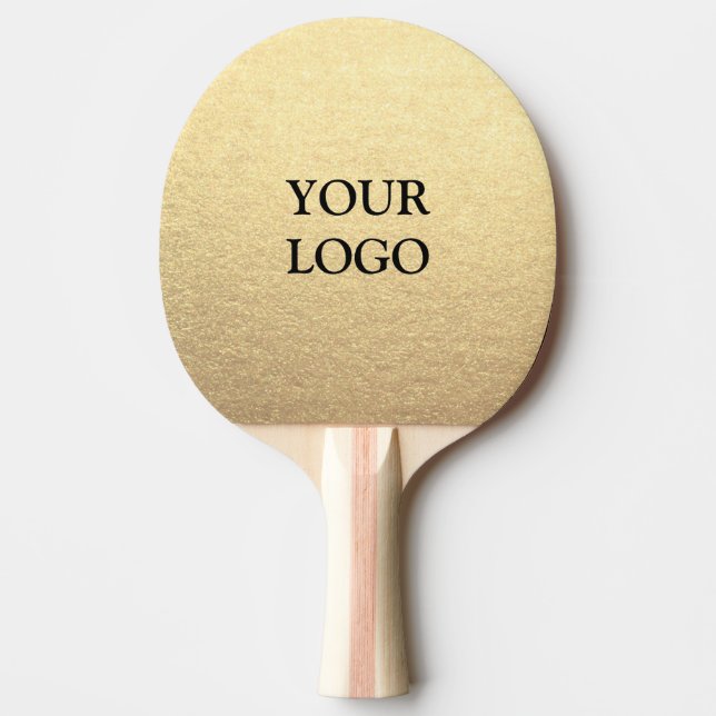 Raquette De Ping Pong Custom Simple Clean Gold Business Votre logo ici (Devant)