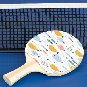 Raquette De Ping Pong Cute Doodle École de Motif de poisson