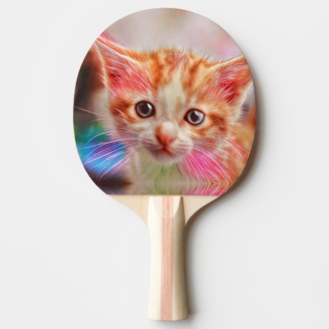 Raquette De Ping Pong Cute Kitten Face Ginger Cat croquis (Devant)