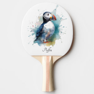 Raquette De Ping Pong Cute macaron en bleu aquarelle
