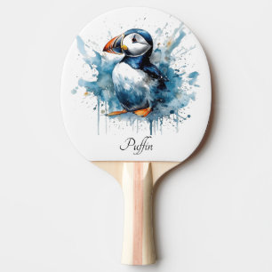 Raquette De Ping Pong Cute macaron en bleu aquarelle