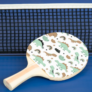 Raquette De Ping Pong Cute Mint Green Dinosaur Motif
