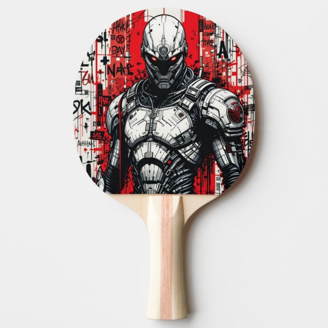 Raquette De Ping Pong Cyberpunk Guerrier Graffiti Ping Paddle - (Devant)