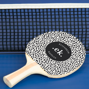 Raquette De Ping Pong Dalmatien Motif Abstrait Monogramme