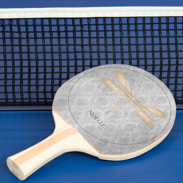 Raquette De Ping Pong Damas de libellule d'or (Insitu)
