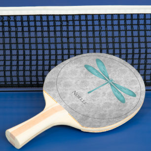 Raquette De Ping Pong Damas de libellule turquoise