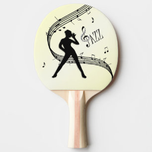 Raquette De Ping Pong Danse Jazz Musique Jaune