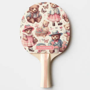 Raquette De Ping Pong De Beaux Ours Vintages sans joint