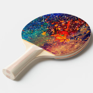 Raquette De Ping Pong Déchirure psychédélique Arc-en-ciel coloré A