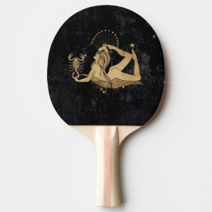 Raquette De Ping Pong Déesse du Zodiaque   Astrologie Cosmologique Gold 