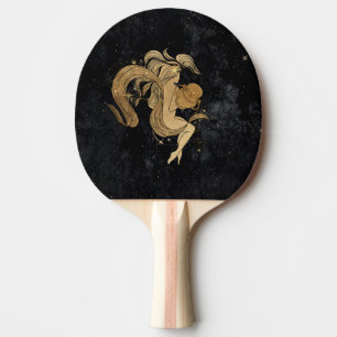 Raquette De Ping Pong Déesse du Zodiaque   Astrologie Cosmologique Gold 