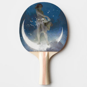 Raquette De Ping Pong Déesse Luna diffusant les étoiles la nuit