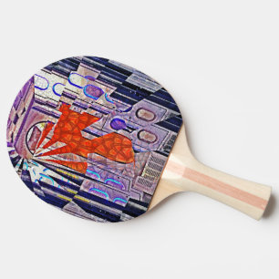 Raquette De Ping Pong Demain's Way Aujourd'hui Retro Future Art