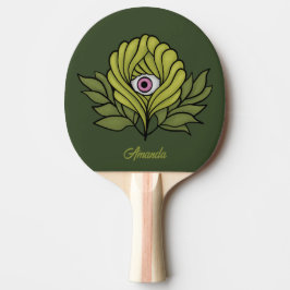 Raquette De Ping Pong Déplaisant mignon Plante printemps vert Imaginaire