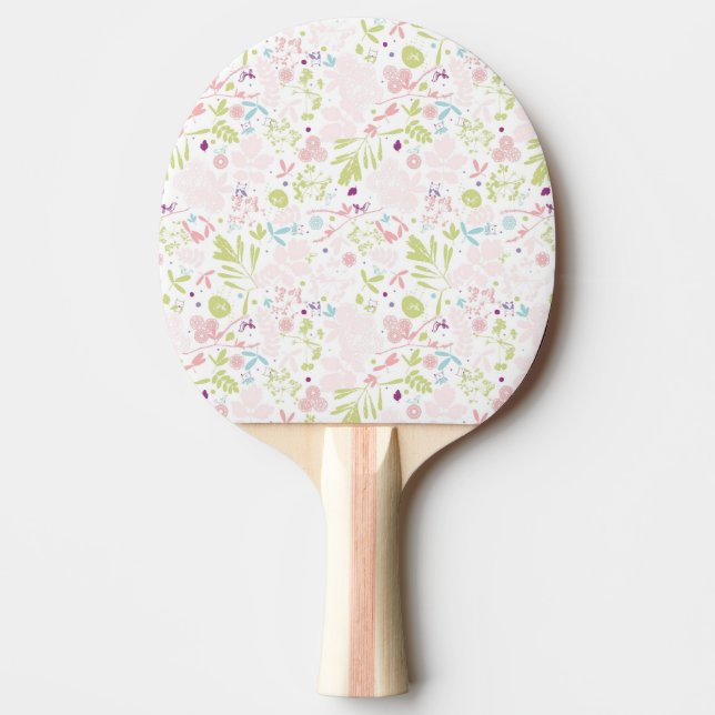 Raquette De Ping Pong déploiement de motif floral (Devant)