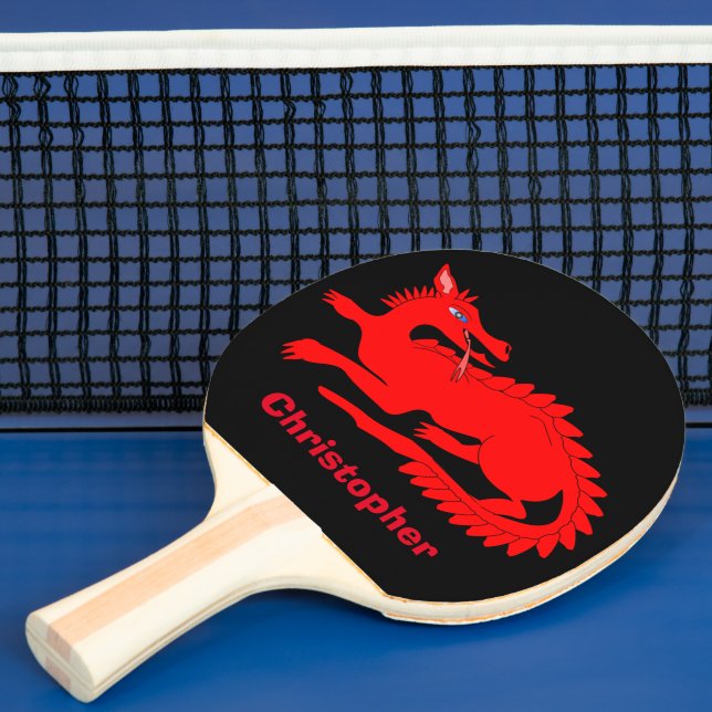 Raquette De Ping Pong Design Dragon Rouge (Insitu)