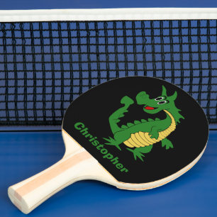 Raquette De Ping Pong Design Dragon Vert