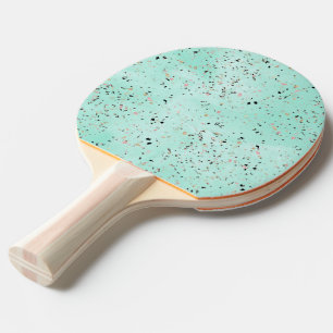 Raquette De Ping Pong Design en terrazzo en marbre d'or et de menthe Con