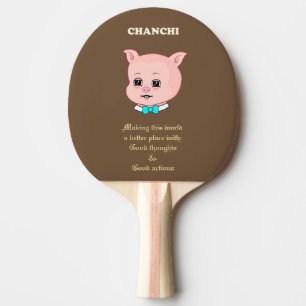 Raquette De Ping Pong Dessin animé de cochon mignon