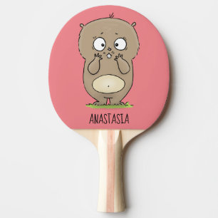 Raquette De Ping Pong Dessin d'adorable hamster