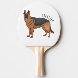 Raquette De Ping Pong dessin de berger allemand
