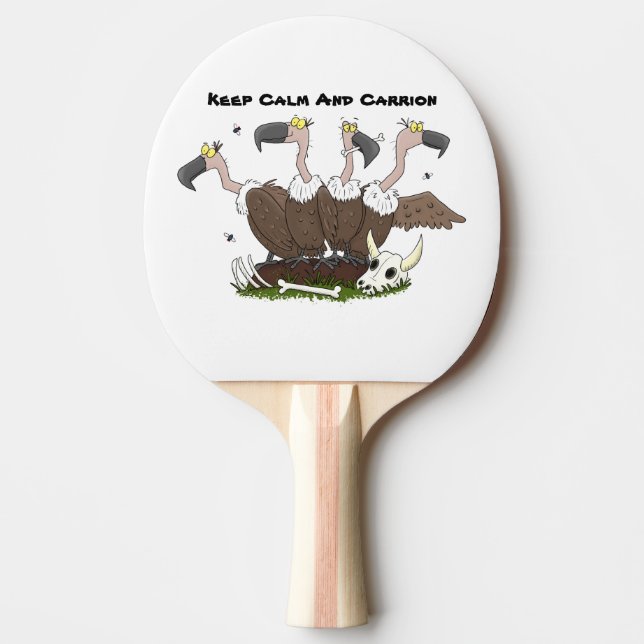Raquette De Ping Pong Dessin de l'humour vautours drôle (Devant)