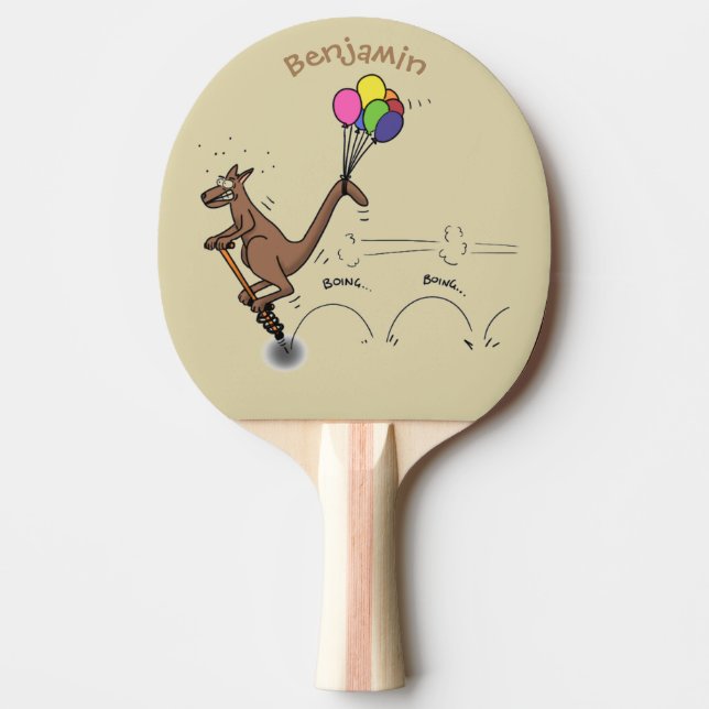 Raquette De Ping Pong Dessin d'humour australien kangourou (Devant)