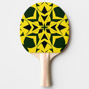 Raquette De Ping Pong Dessin floral géométrique vibrant