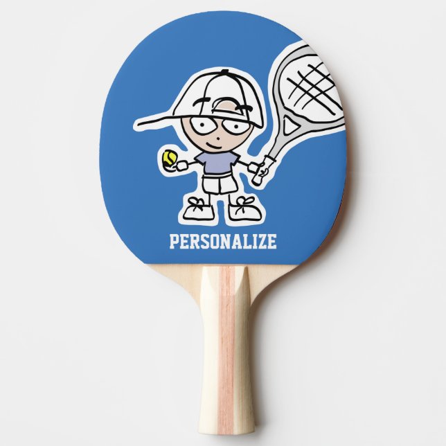 Raquette De Ping Pong Dessin sur mesure du garçon ping-pong paddle (Devant)