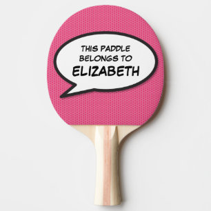 Raquette De Ping Pong Discours personnalisé moderne bulle rose