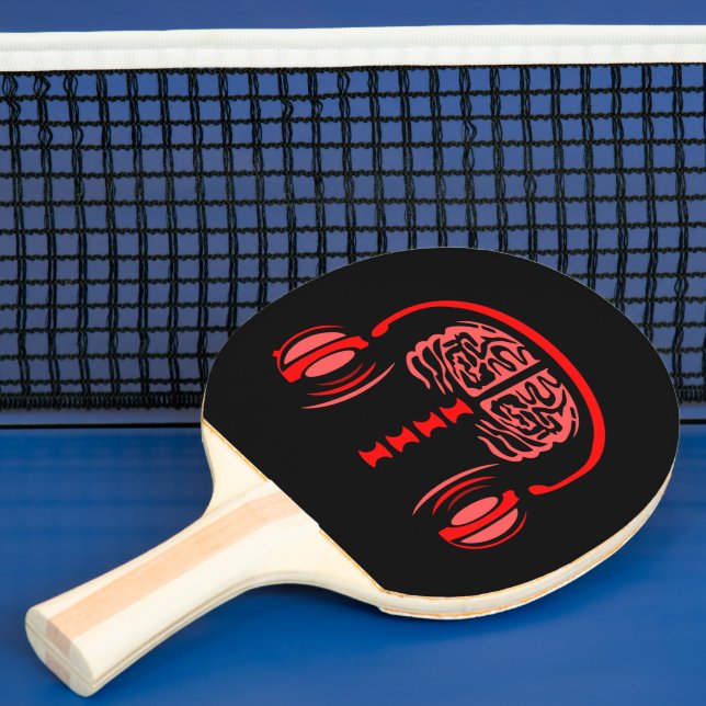 Raquette De Ping Pong Docteur Cerveau Tissue à l'écoute de la musique (Insitu)